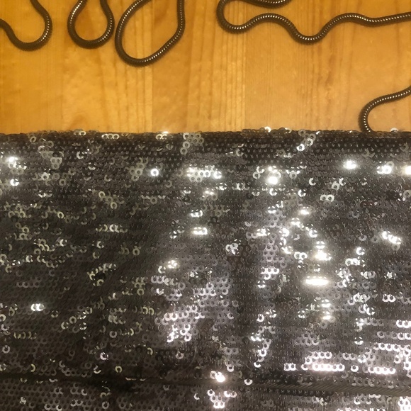 BCBG charcoal sequin clutch - Picture 2 of 4